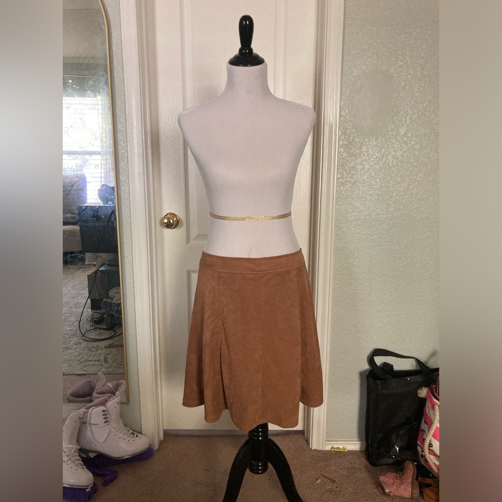 Loft faux suede skirt in camel